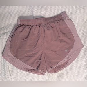 Nike Women’s Tempo Dusty pink running shorts, size S.